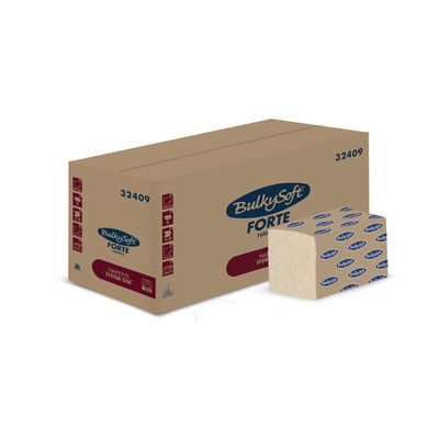 BulkySoft Forte Havan System One Napkins 1/2 Fold-Kraft 21.5x16cm 2-ply x20 packs 32409