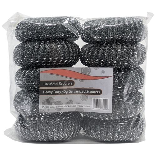 Galvanised 40g Metal Scourers Pack of 10