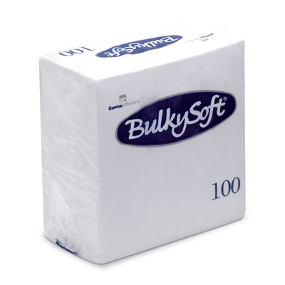 BulkySoft Cocktail Napkin White 24 x 24 2 ply BS32196