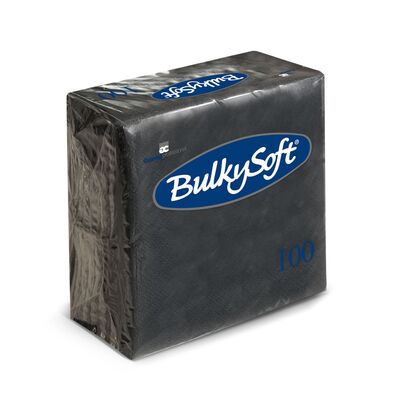 BulkySoft Cocktail Napkin Black 24 x 24 2 ply BS32204