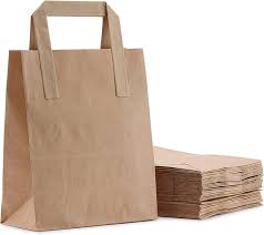 Brown Kraft Paper Bags / Tape Handle  - Medium - (203x127x254) Pack of 250