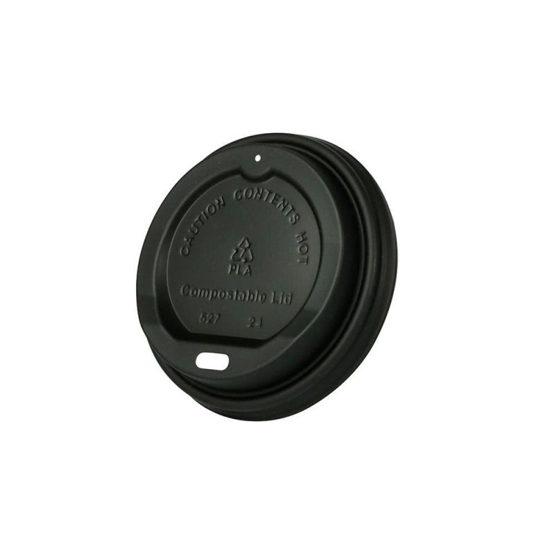 Lid Black PLA compostable - 12-16 oz large 1000