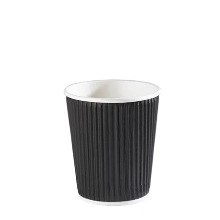 Takeaway Cup - Black Ripple 8 oz- case of 500