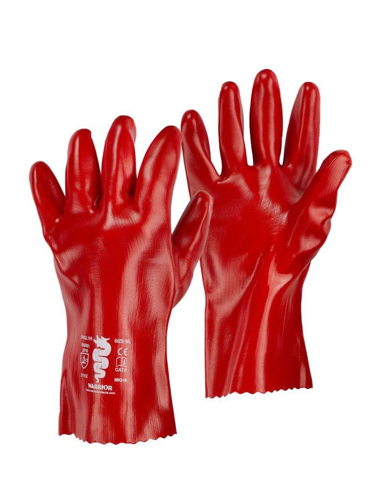 Glove - PVC Open Cuff Red  - pack of 12 pairs