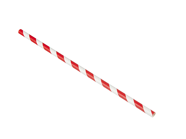 Red/White paper straw 6mm - pack of 2,500