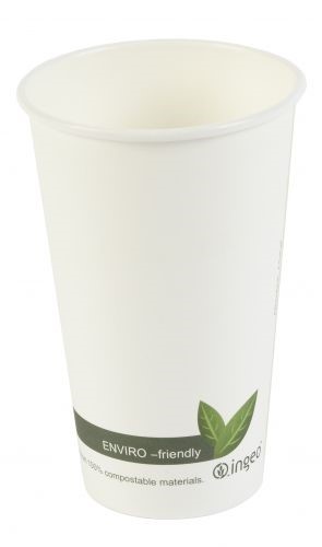 Disposable Cup - White 16oz single wall compostable Case of 1000