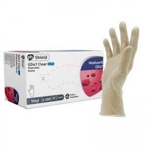 Clear Vinyl Powdered Glove GD47 300