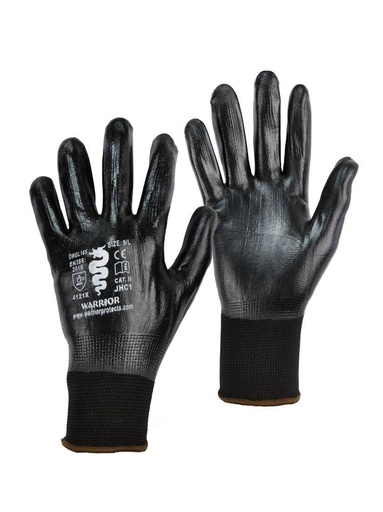 Warrior Black Nitrile Glove- Pack of 12